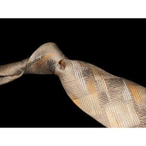 Philippe Ertu Brown Orange Abstract 100% Silk Men's Designer Tie